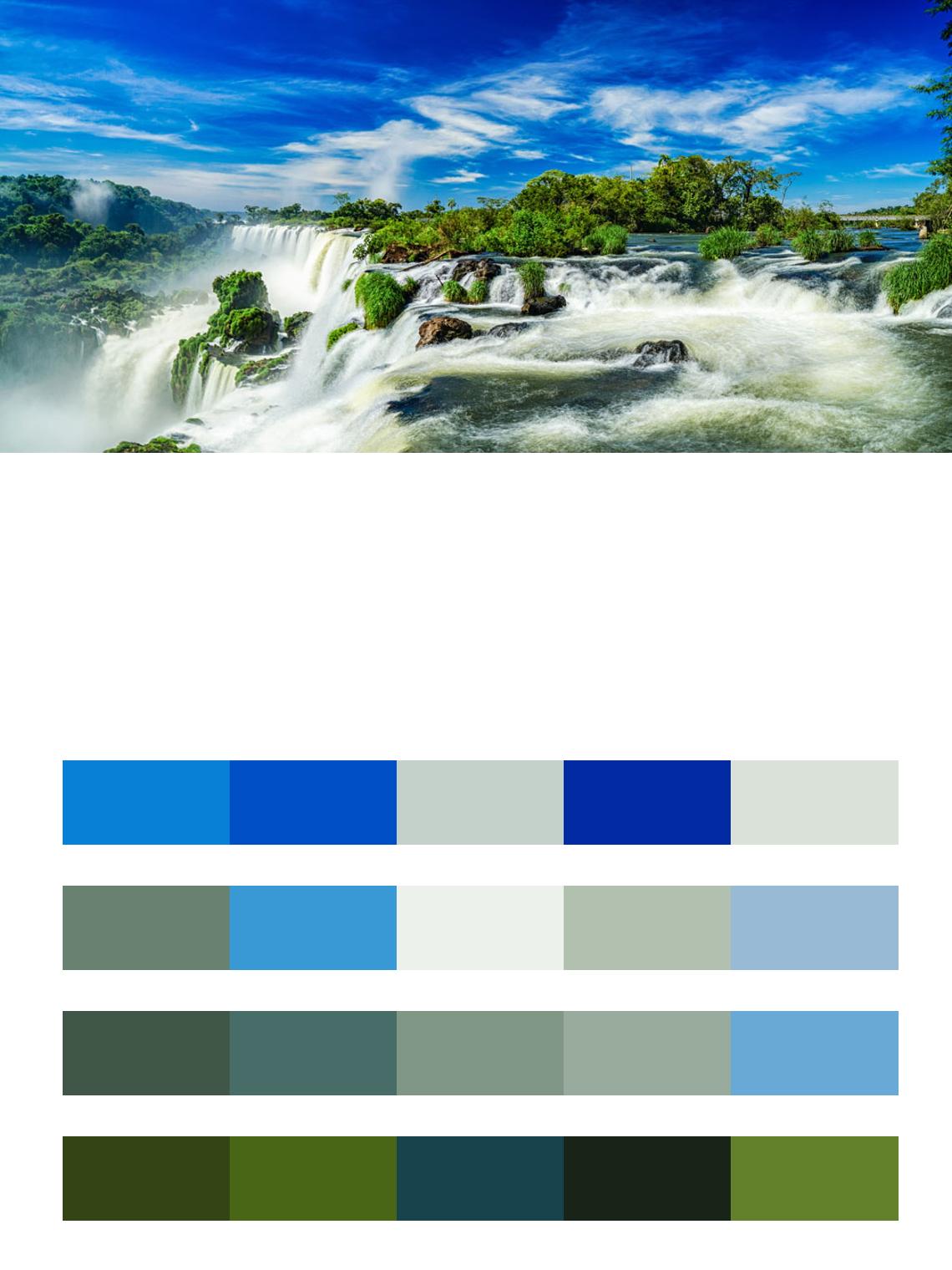Водопад Игуасу в Южной Америке цвета